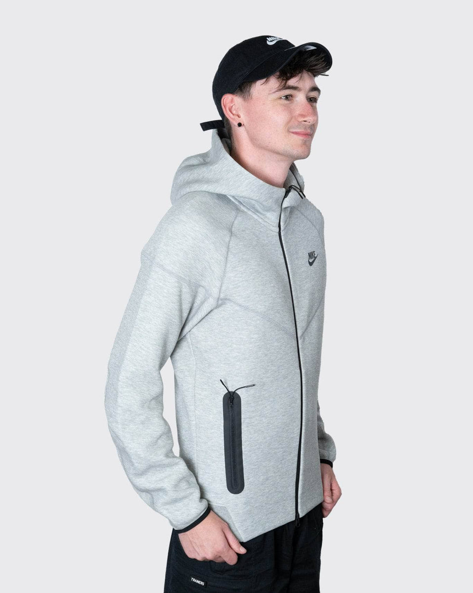 mens nike tech fleece hoodie grey