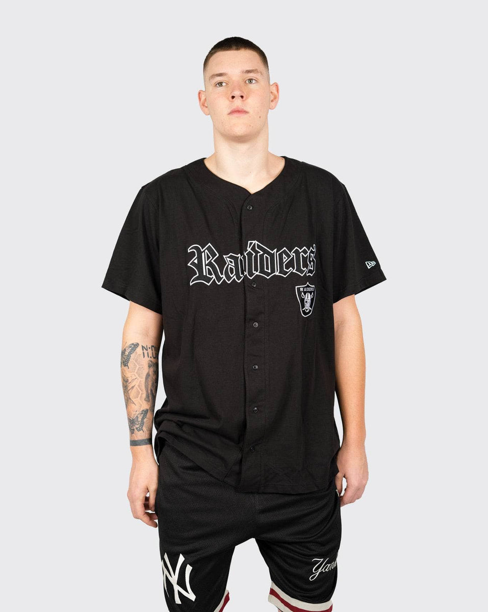 New Era Las Vegas Raiders Button Up Tee, Tees & Singlets