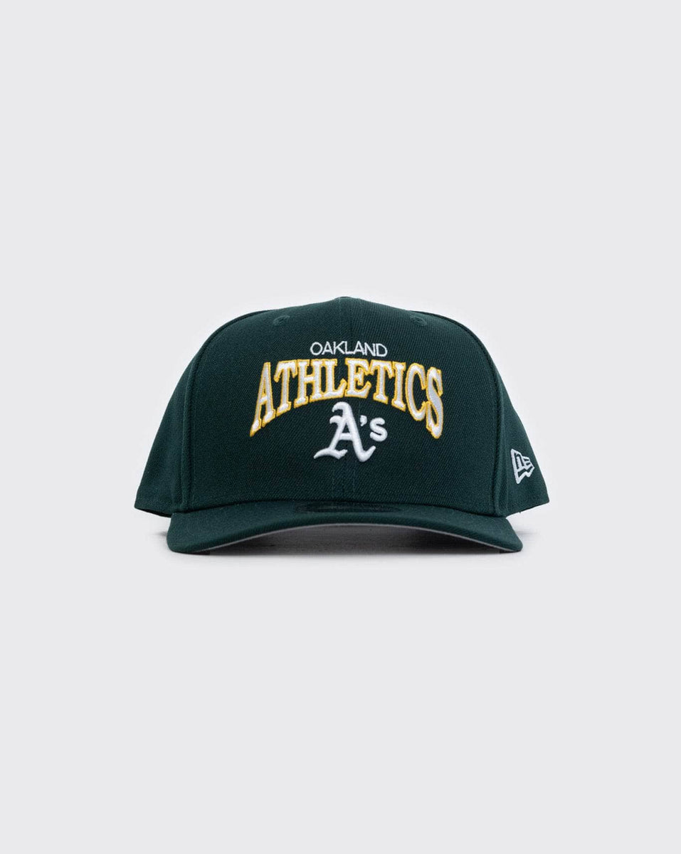 Oakland Athletics Crest 9FIFTY Mens Snapback Hat (White/Green)