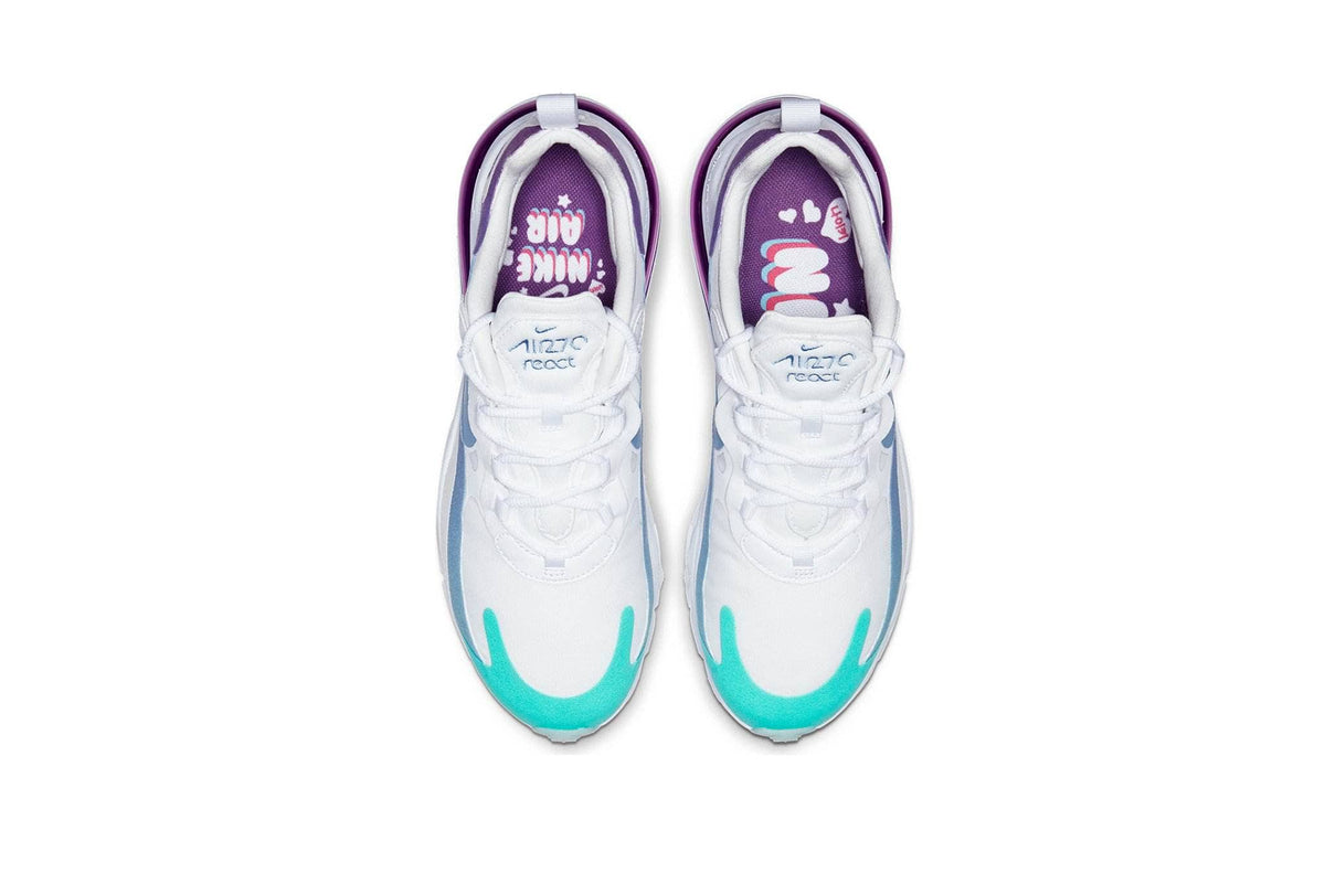 Air max 270 react - women's 2025 white/light blue/aurora green