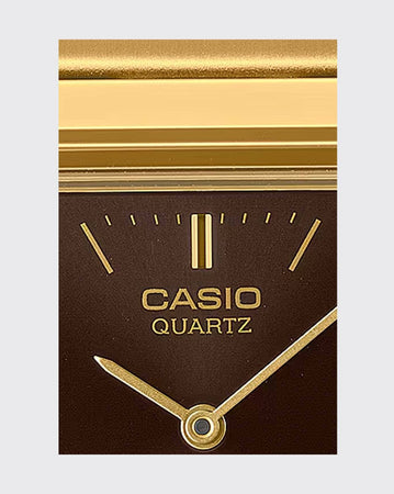 Brown & Gold Casio Duo Square Face Casio Watch