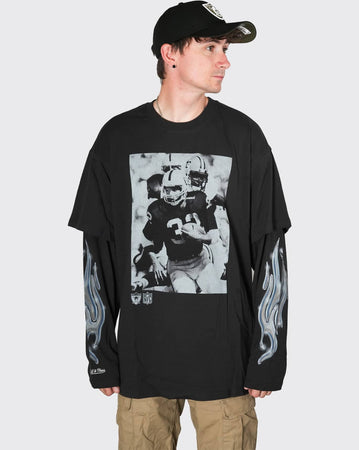 Mitchell and Ness Chrome Layered LS Tee Raiders mitchell and ness Shirt