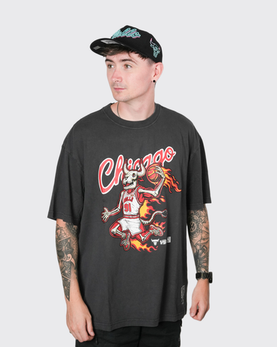 Mitchell and Ness On Fire Tee Bulls