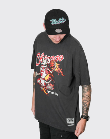 Mitchell and Ness On Fire Tee Bulls