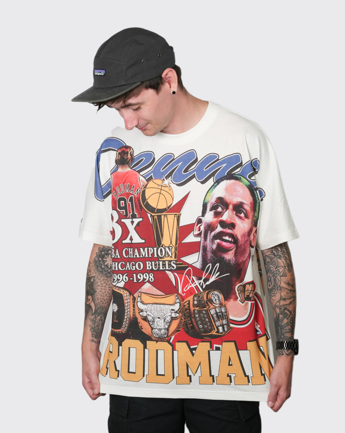 Mitchell and Ness Rings Tee Bulls Rodman