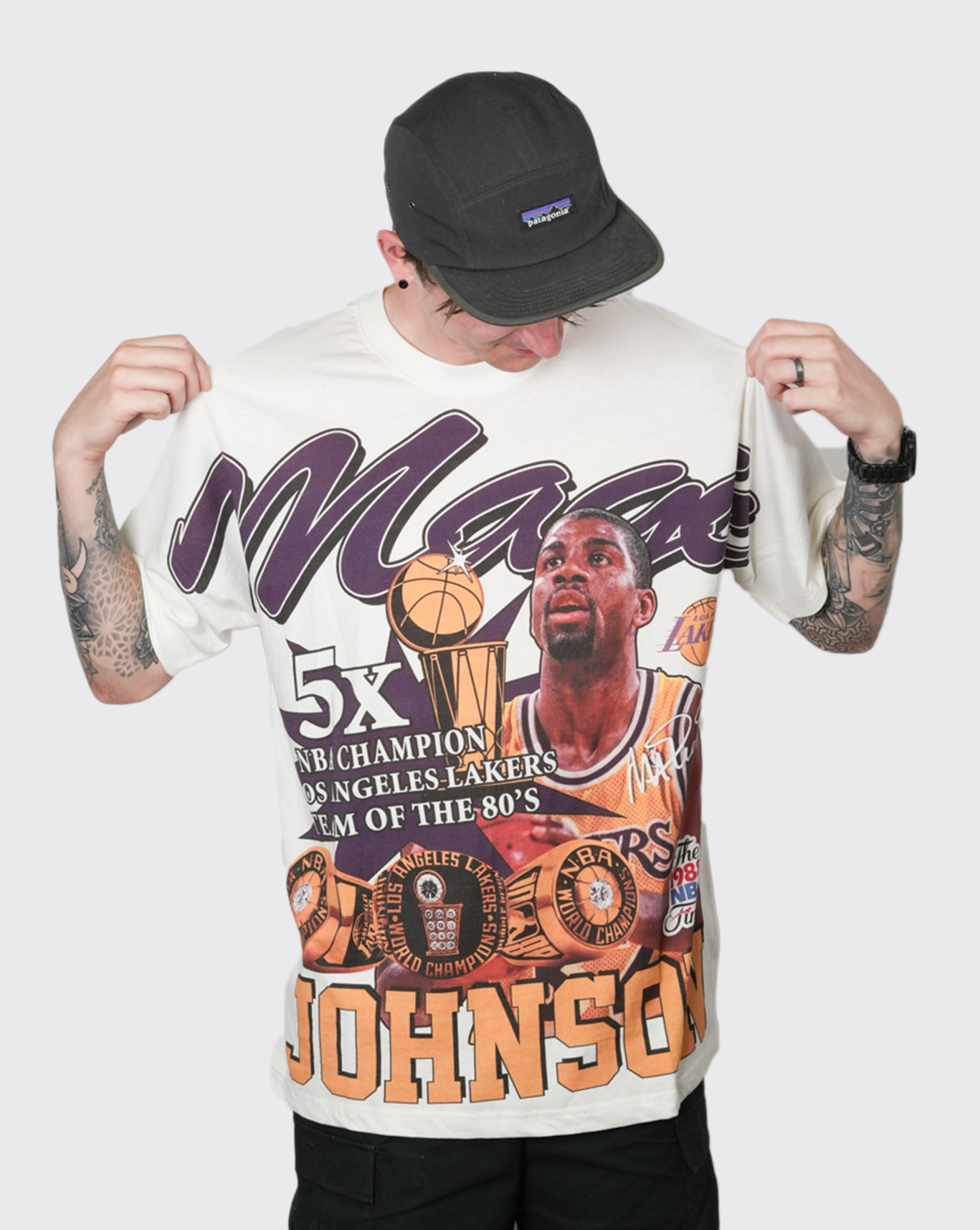 Mitchell and Ness Rings Tee Lakers Johnson