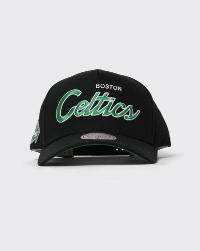 Black Mitchell and Ness Team Script EG Pro Pinch Celtics mitchell and ness cap