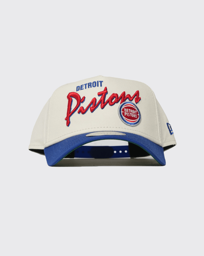 Chalk White New era 940 A-Frame Chrome Script Detroit Pistons new era cap