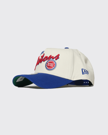 Chalk White New era 940 A-Frame Chrome Script Detroit Pistons new era cap
