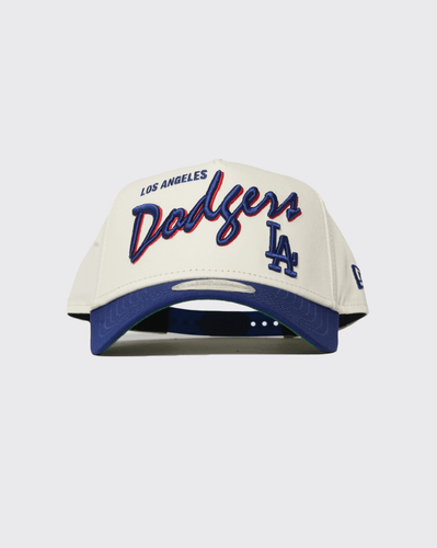 Chalk White New era 940 A-Frame Chrome Script Los Angeles Dodgers new era cap