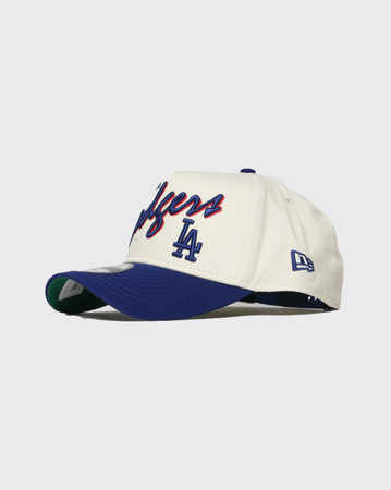 Chalk White New era 940 A-Frame Chrome Script Los Angeles Dodgers new era cap