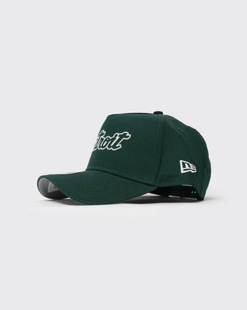 Dark Green New era 940 A-Frame Chainstitch Script Detroit Tigers new era cap
