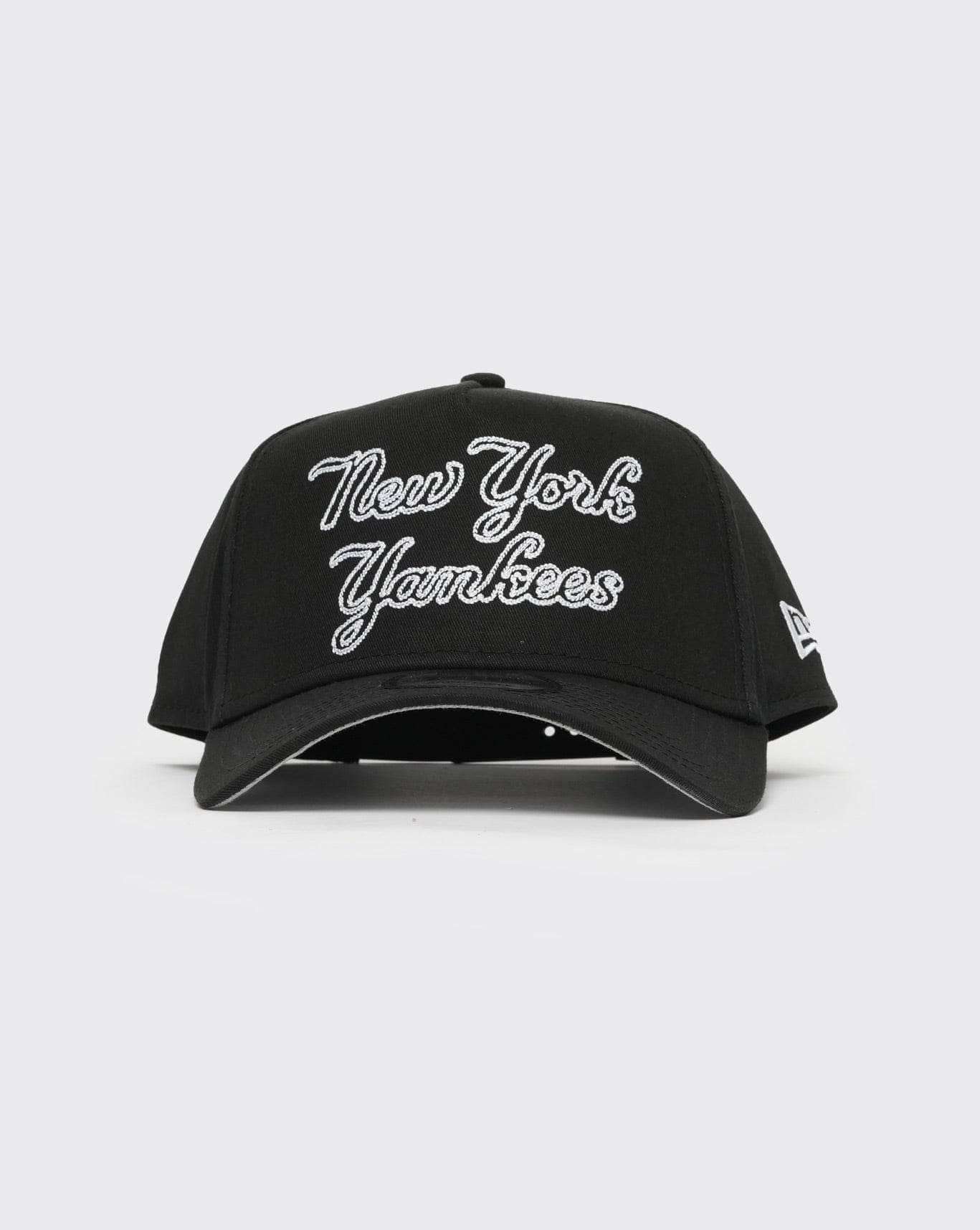 Black New era 940 A-Frame Chainstitch Script New York Yankees new era cap