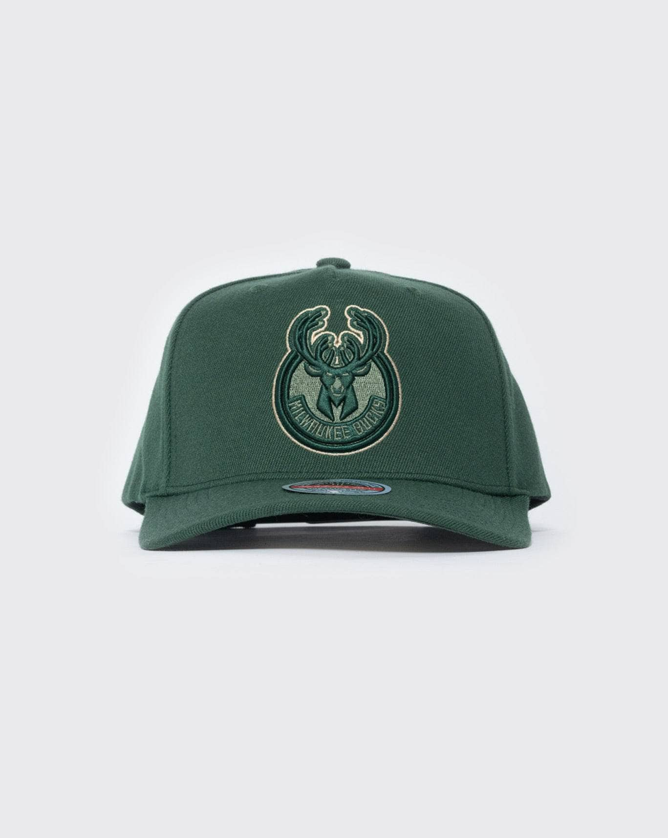 green mitchell and ness bucks outline logo mitchell and ness cap