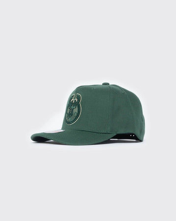 green mitchell and ness bucks outline logo mitchell and ness cap