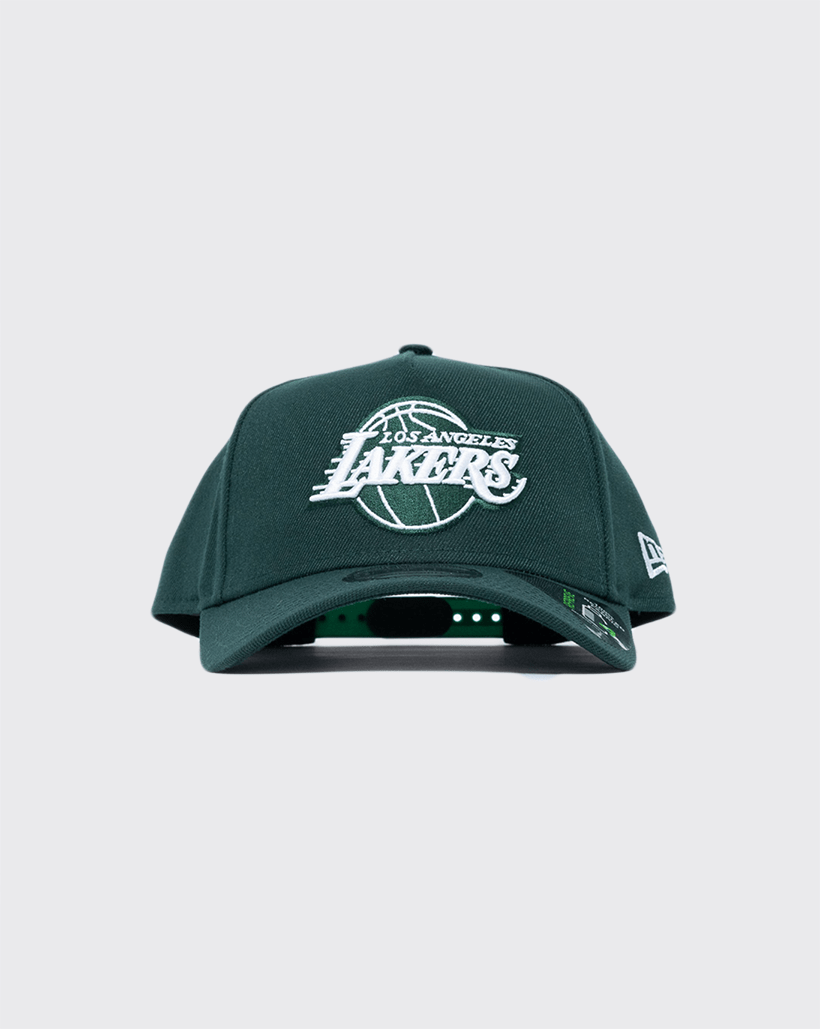 GREEN new era 940 aframe LAKERS REPREVE new era cap