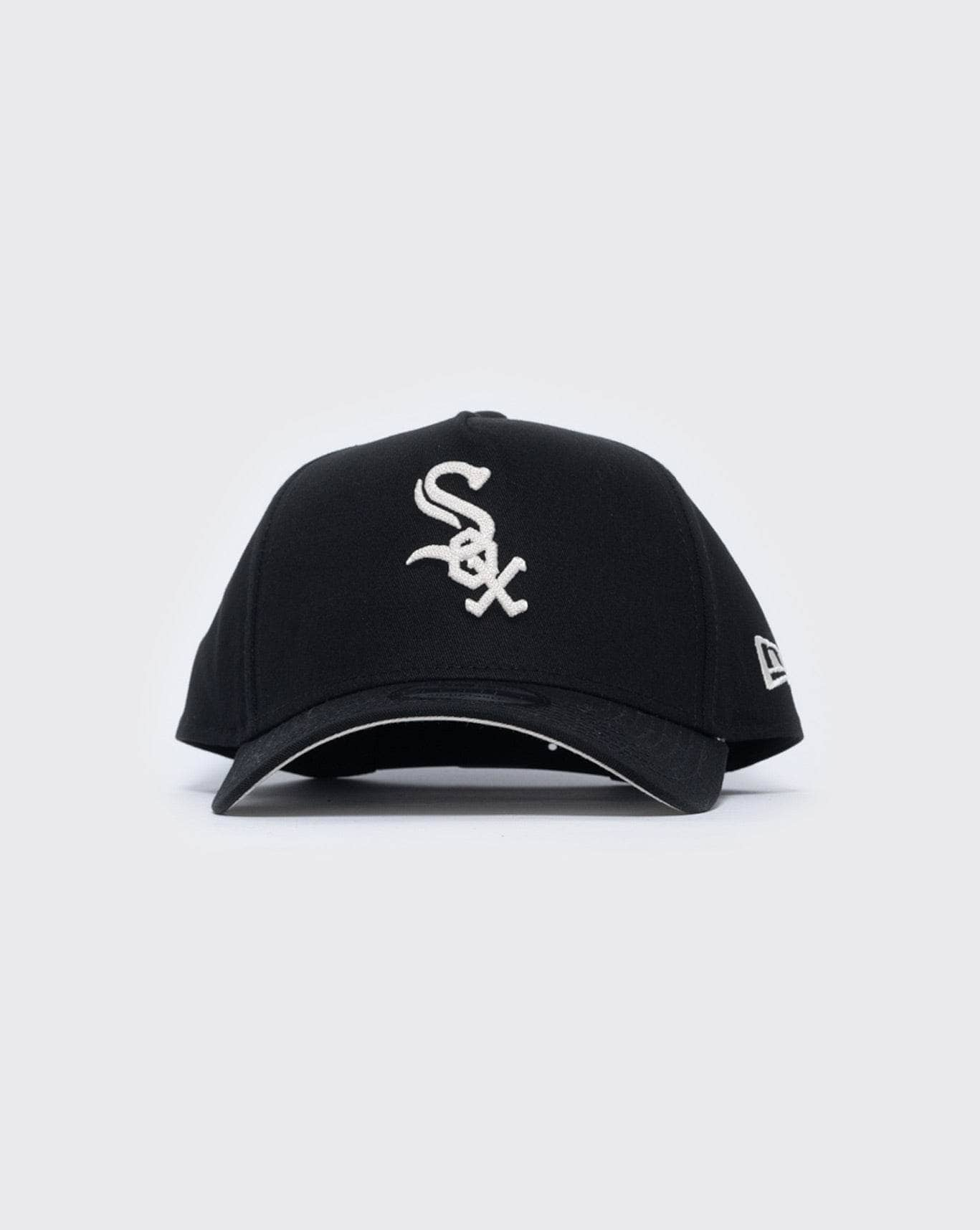 black/STN new era 940 aframe chicago white sox chainstitch new era cap