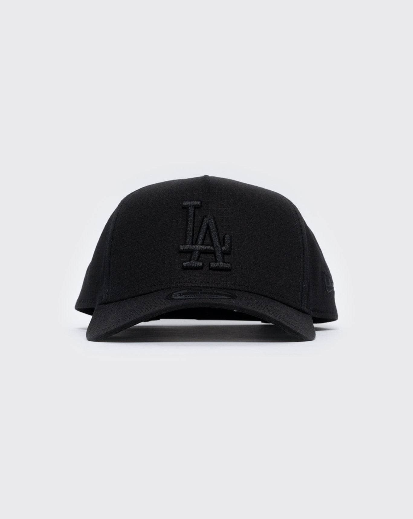 black/black new era 940 aframe los angeles dodgers ripstop new era cap