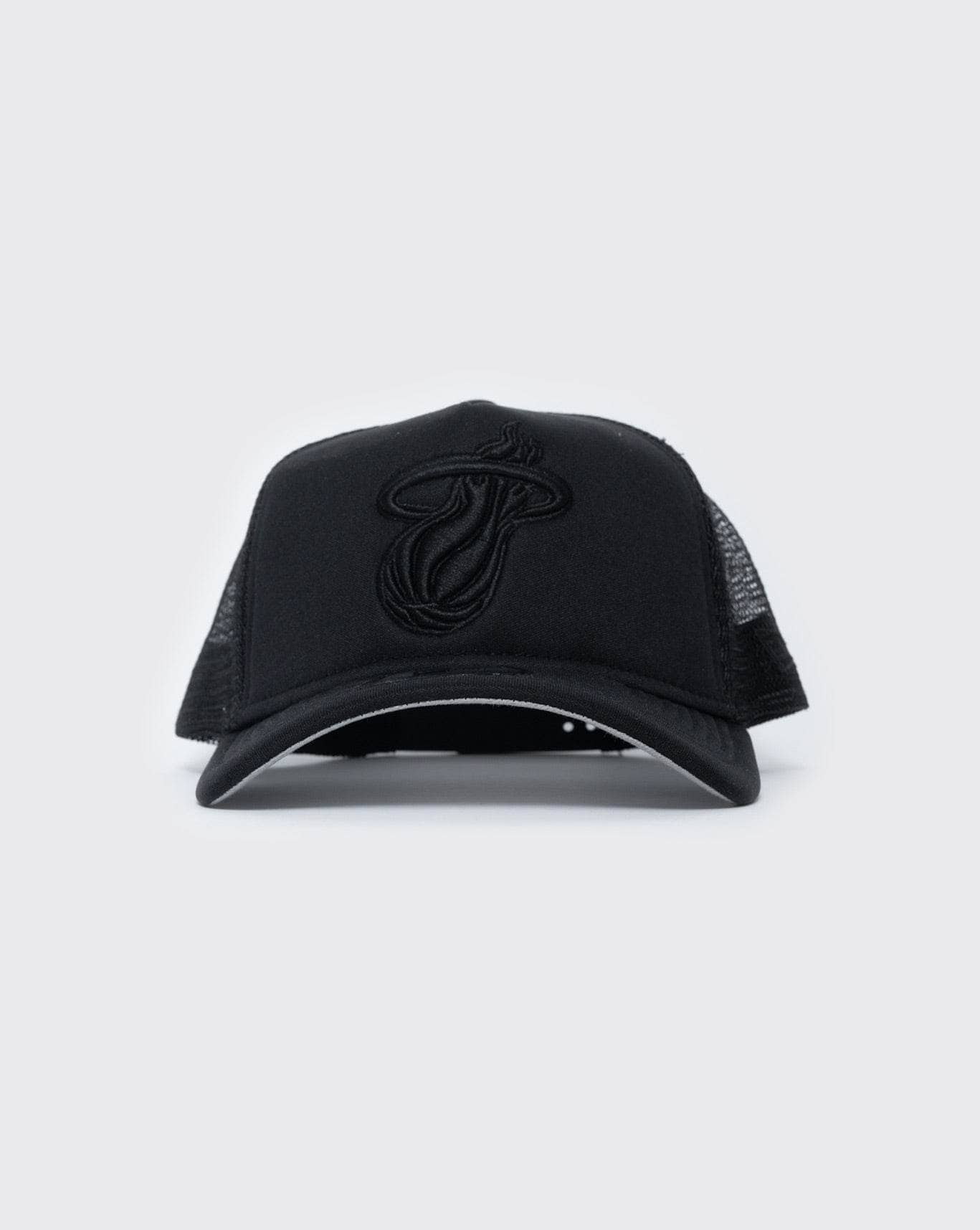 black/black new era 940 aframe miami heats trucker new era cap