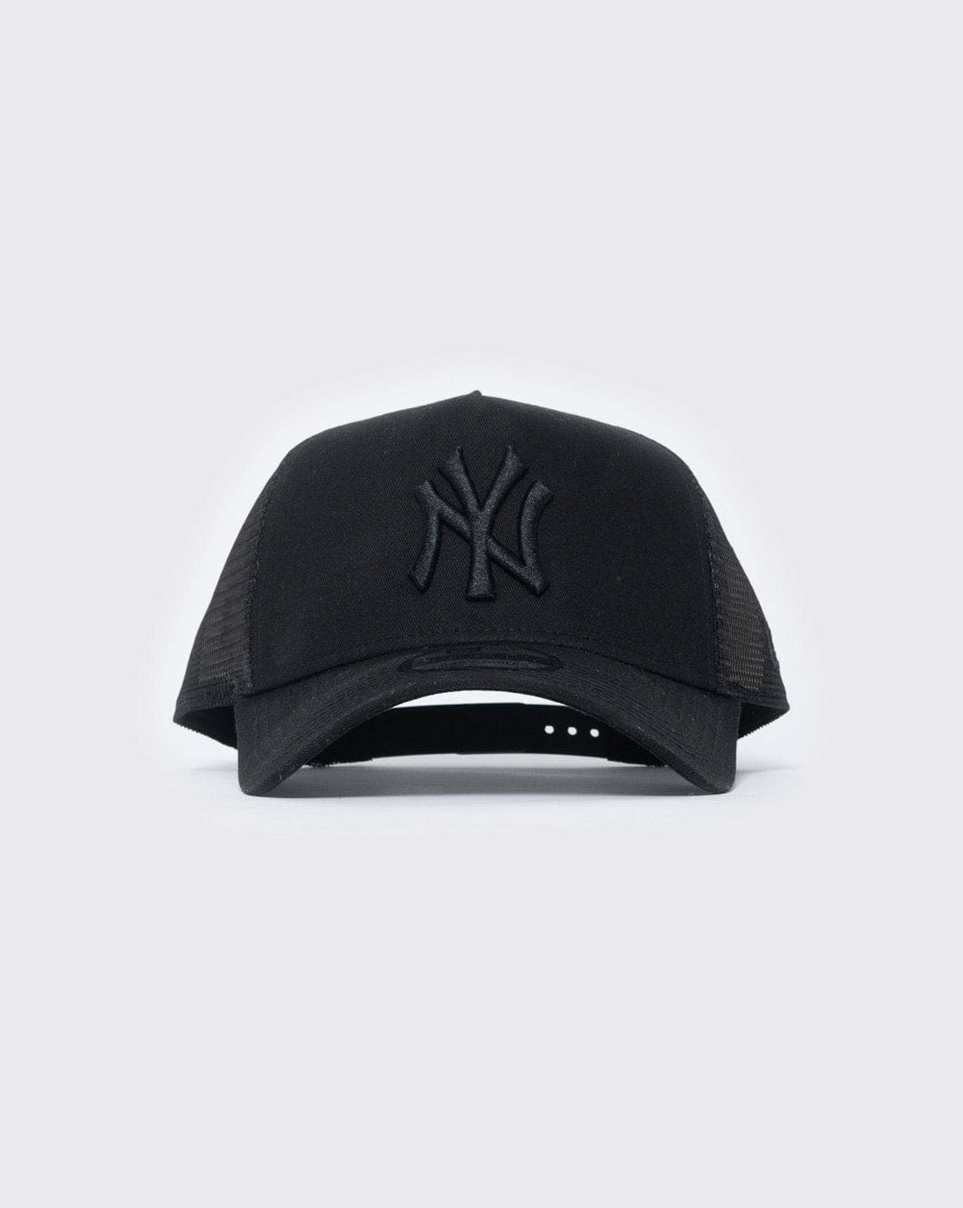 black/black new era 940 aframe new york yankees trucker new era cap