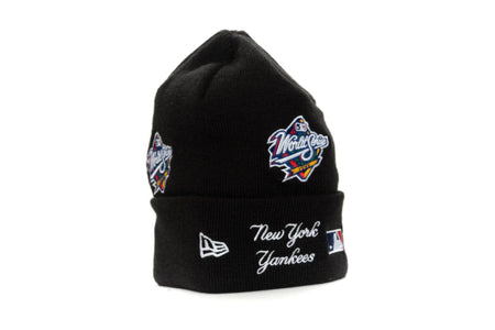 Black / OSFM New Era New York Yankees All Over Champs Knit Beanie new era 195599315922 beanie