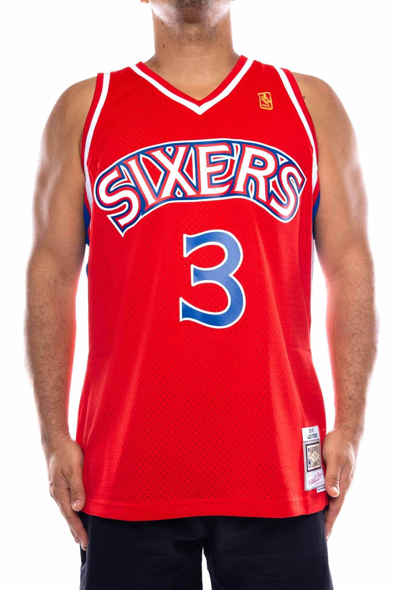 mitchell and ness 76ers iverson 3 road 96-97 nba swingman jersey