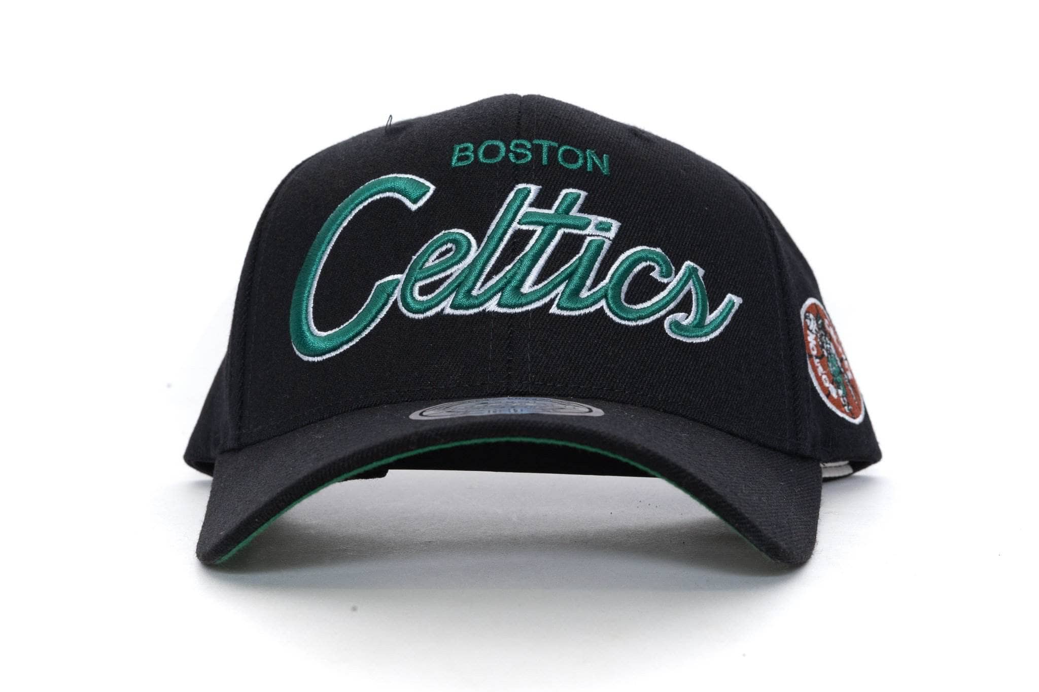 BLACK mitchell and ness boston celtics foundation script 110 snapback mitchell and ness cap