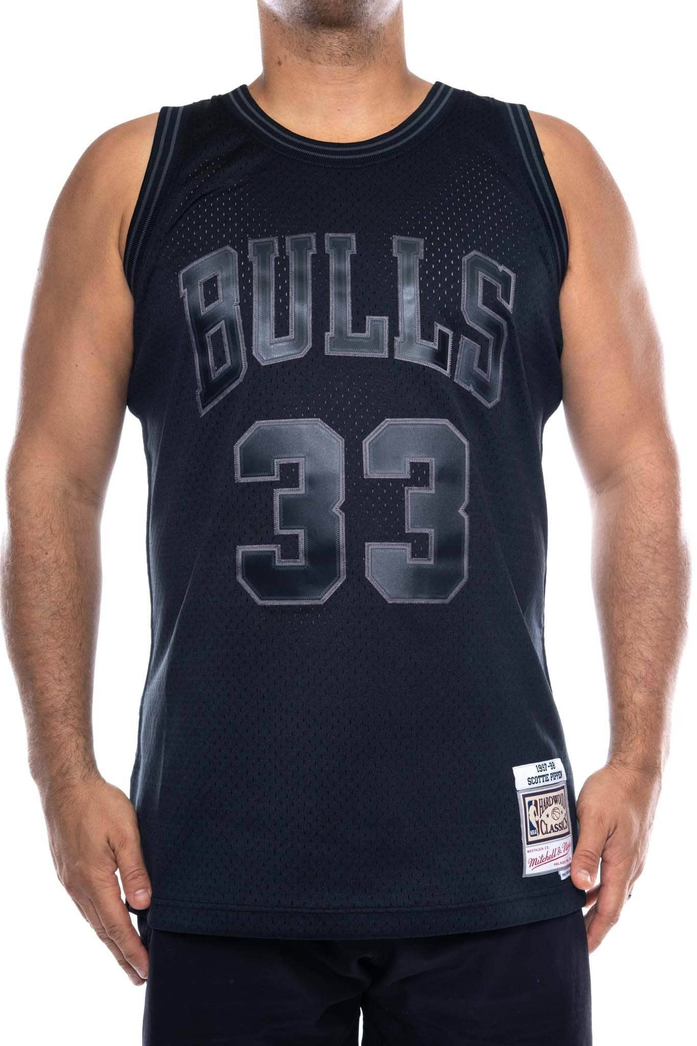 mitchell and ness bulls pippen 33 tonal black nba swingman jersey