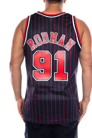 mitchell and ness bulls rodman 91 alt 95 -96 nba swingman jersey