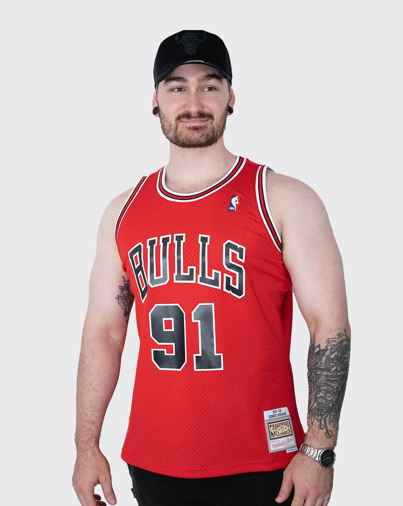 mitchell and ness chicago bulls rodman road 97-98 swingman jersey mitchell and ness tank