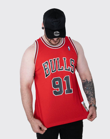 mitchell and ness chicago bulls rodman road 97-98 swingman jersey mitchell and ness tank