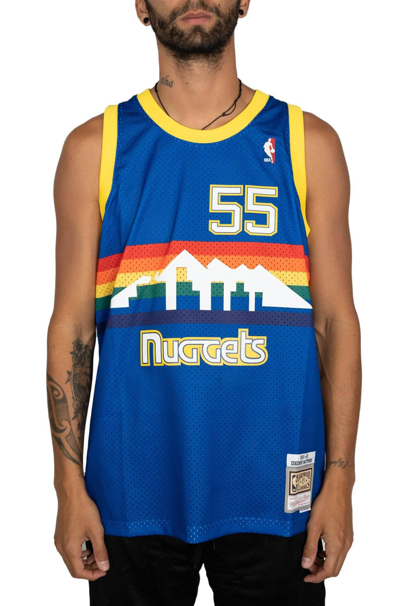 mitchell and ness denver nuggets mutombo road 91-92 swingman jersey MNDN18159 mitchell and ness tank