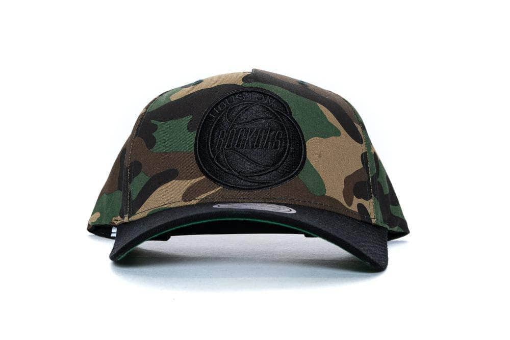 Camo mitchell and ness goldwich pinch panel houston rockets mitchell and ness cap