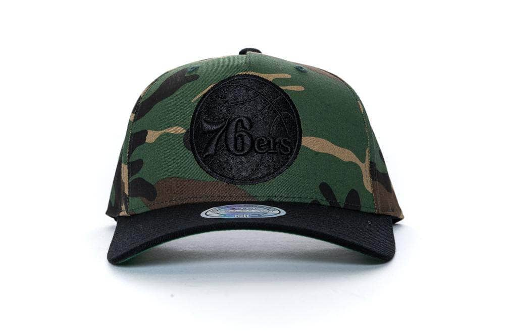 Camo mitchell and ness goldwich pinch panel philadelphia 76ers mitchell and ness cap