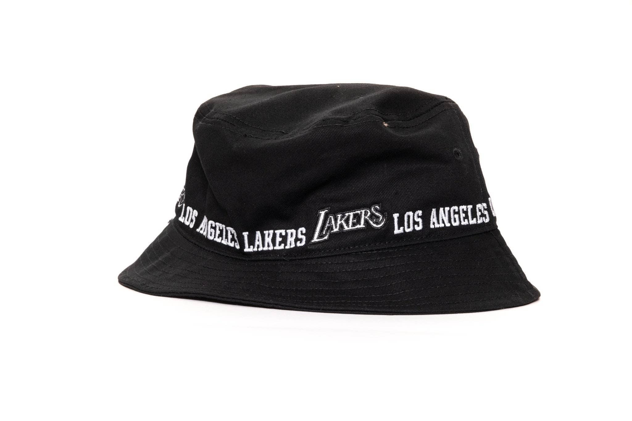 Black Mitchell and ness Lakers Barrel Bucket mitchell and ness 194582846641 cap