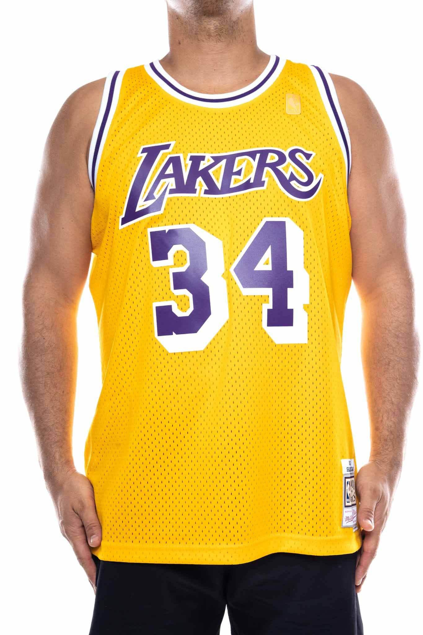 mitchell and ness lakers shaq 34 96-97 nba swingman jersey