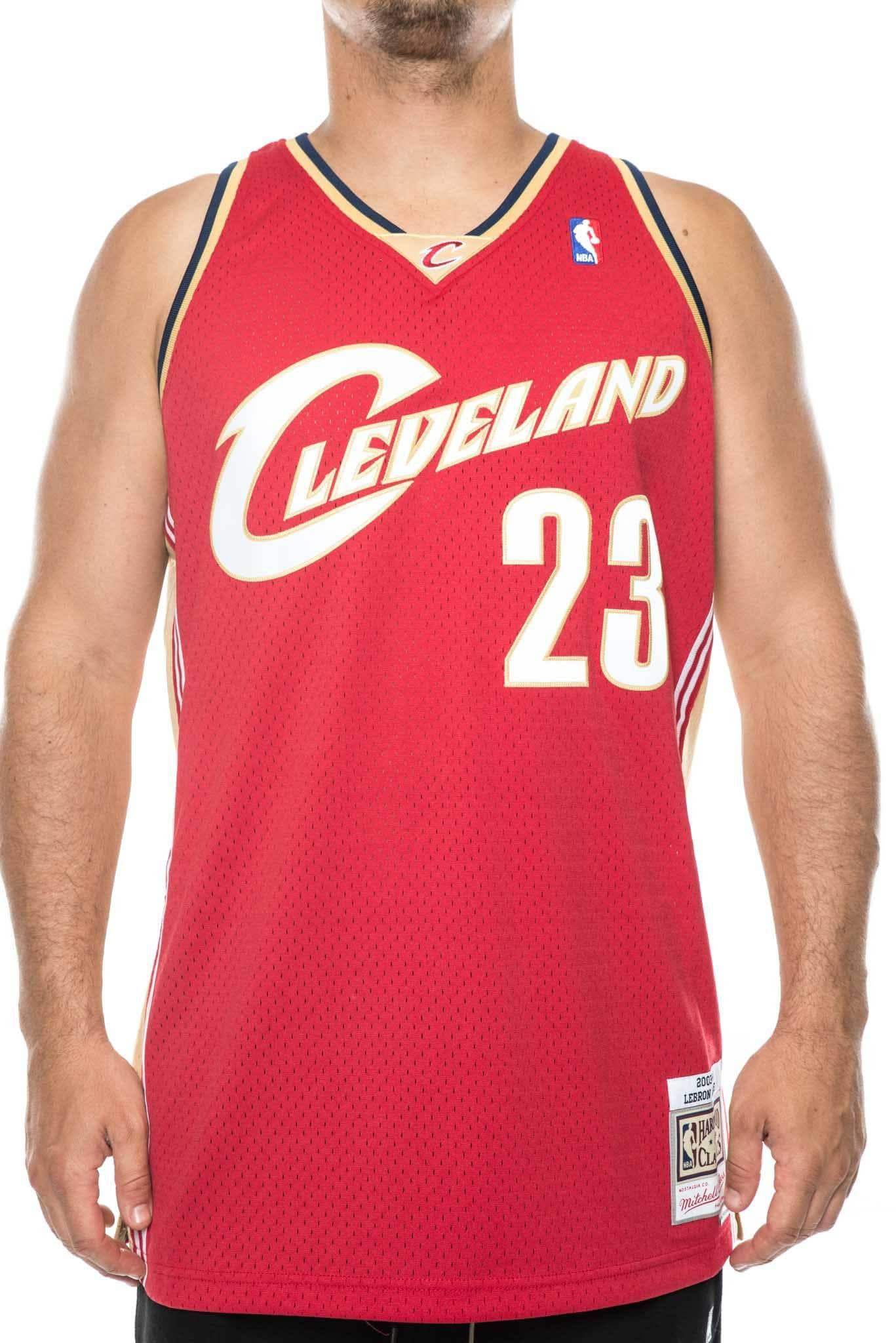 red/gold / M mitchell and ness lebron james cavaliers 03-04 road swingman jersey mitchell and ness 191026047763 tank