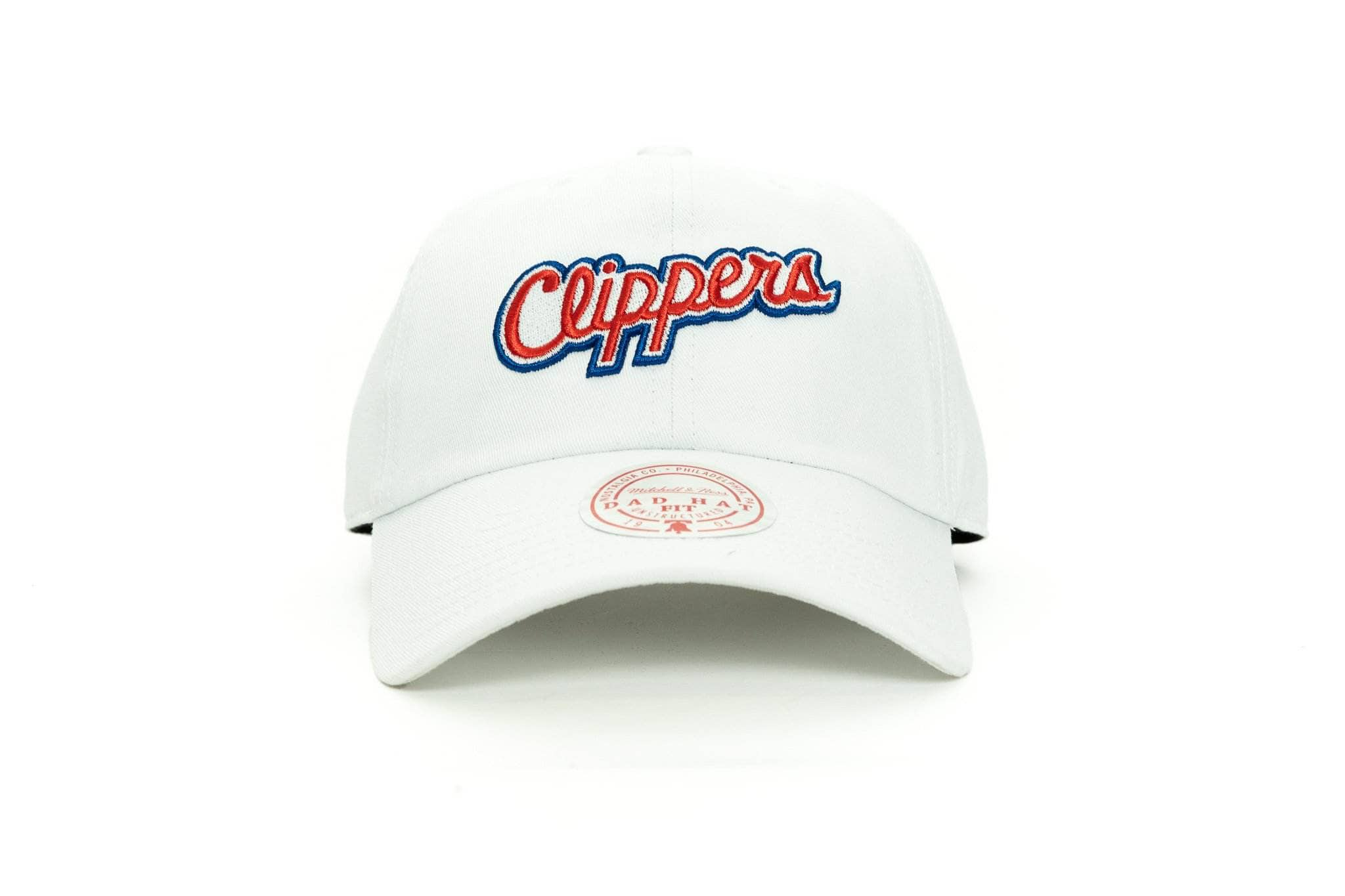 WHITE mitchell and ness los angeles clippers buzzer dad hat mitchell and ness cap