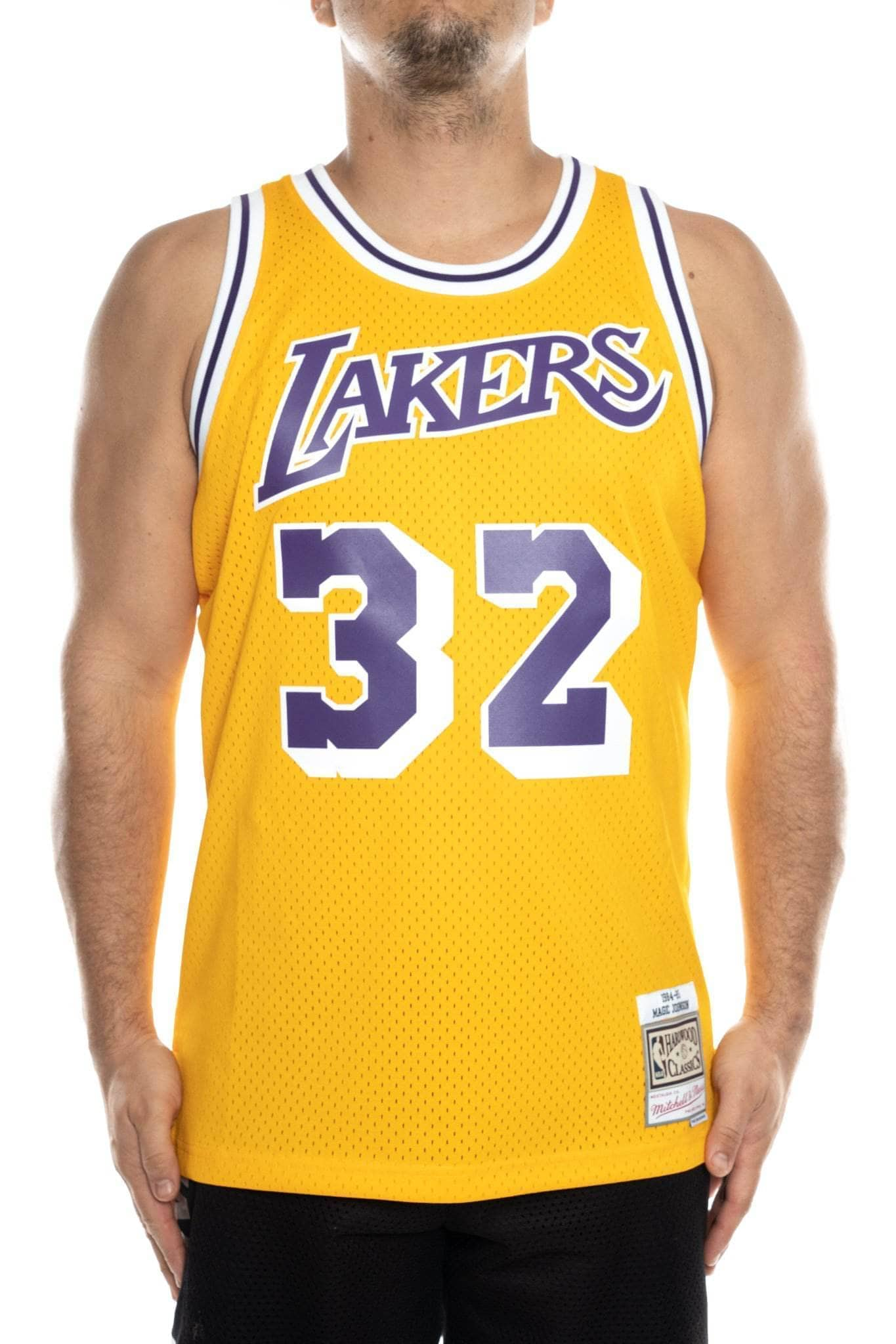 mitchell and ness magic johnson 32 84-85 swingman jersey mitchell and ness tank