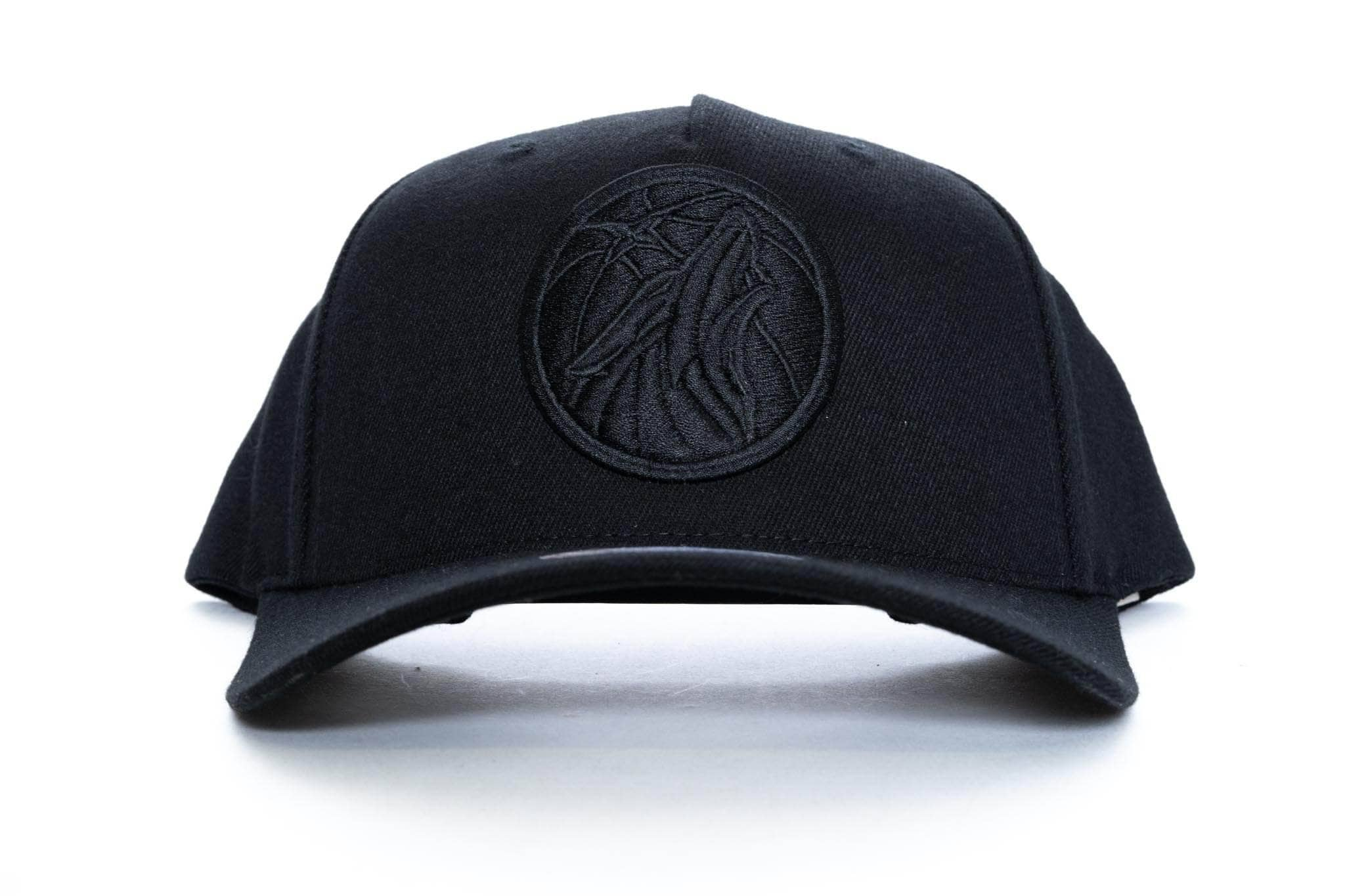 black/black mitchell and ness minnesota timberwolves logo 110 snapback mitchell and ness 5056161643551 cap