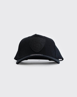 Black/Black Mitchell & Ness Nets Redline Team Logo mitchell and ness cap