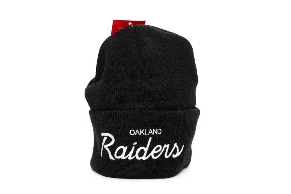 black mitchell and ness oakland raiders special script beanie mitchell and ness 5056271983714 cap