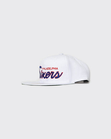 white mitchell and ness philadelphia Heritage script cap mitchell and ness cap
