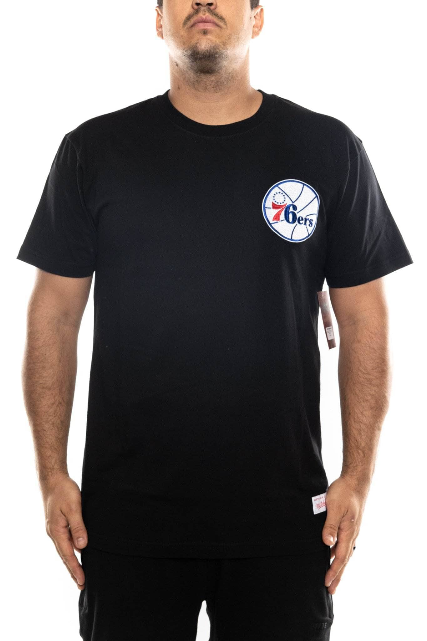 mitchell and ness philadelphia 76ers left hit embroidery tee mitchell and ness Shirt