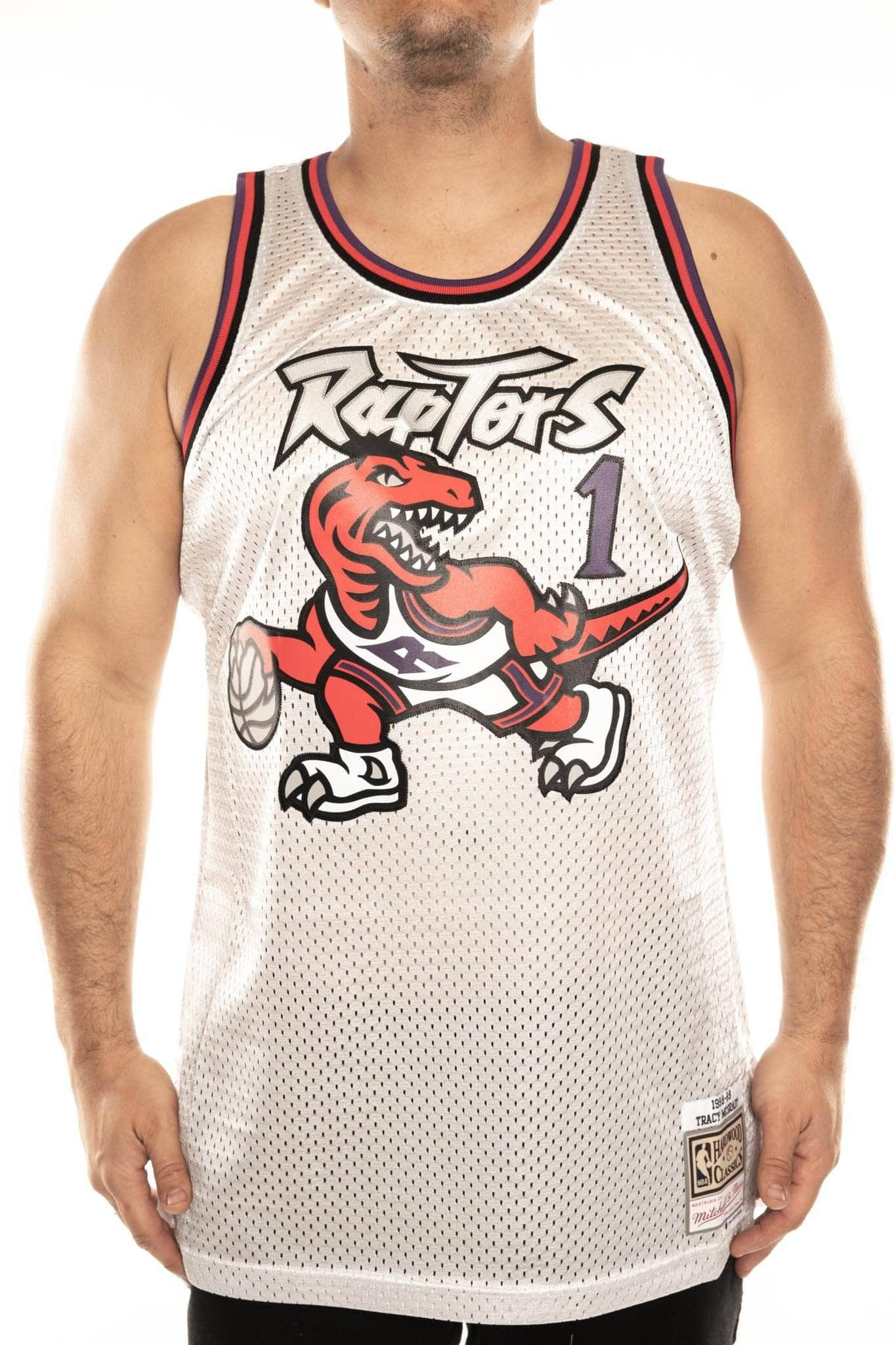 mitchell and ness raptors mcgrady 1 98-99 platinum swingman jersey mitchell and ness jersey