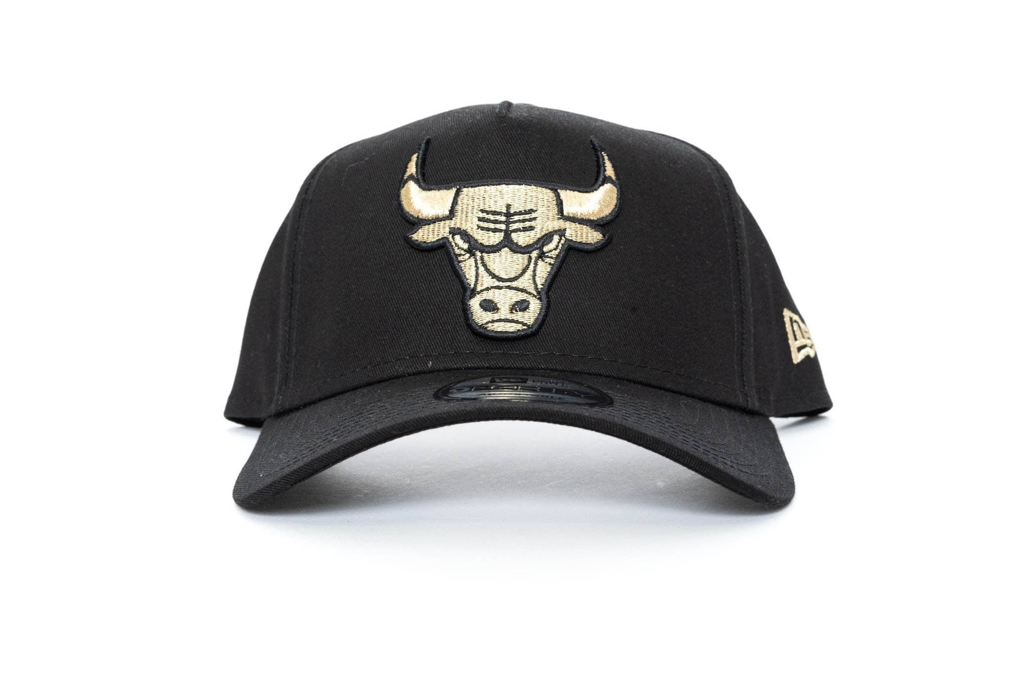 black/gold new era 940 Aframe chicago bulls new era cap