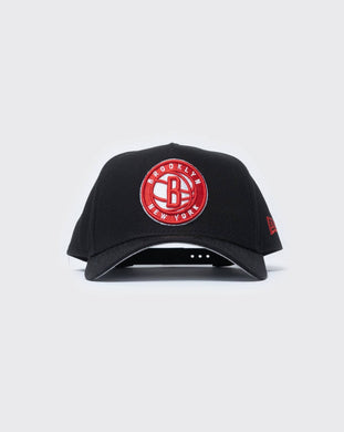 black/scarlet new era 940 aframe brooklyn nets precision new era cap