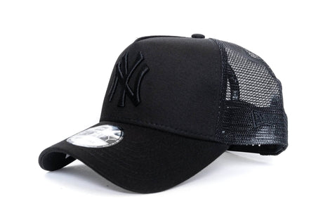 BLACK ON BLACK new era 940 aframe new york yankees trucker new era cap