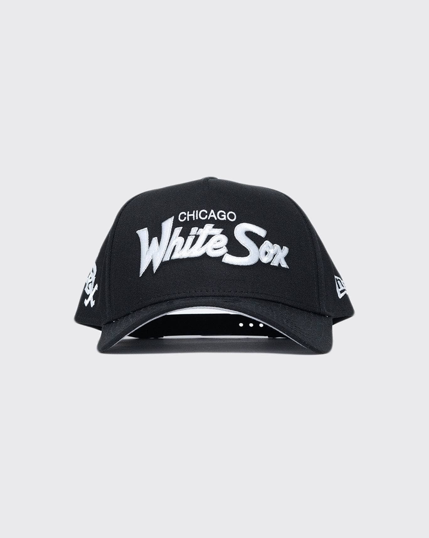 black/white new era 940 aframe script chicago white sox new era cap