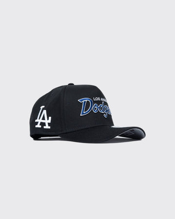 black/dry new era 940 aframe script los angeles dodgers new era cap